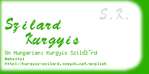 szilard kurgyis business card